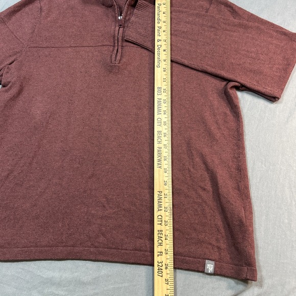 The North Face Jacket Mens Small Burgundy 1/2 Zip Fleece Pullover Sweater Logo - Picture 4 of 9